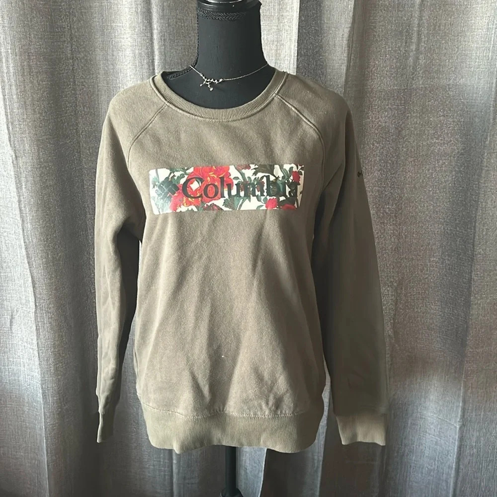 Green Floral Columbia Crew Neck